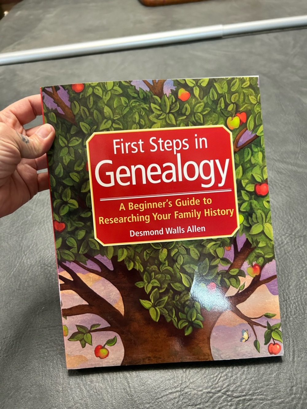 First Steps in Genealogy by Desmond Walls Allen - Red & Green Cover